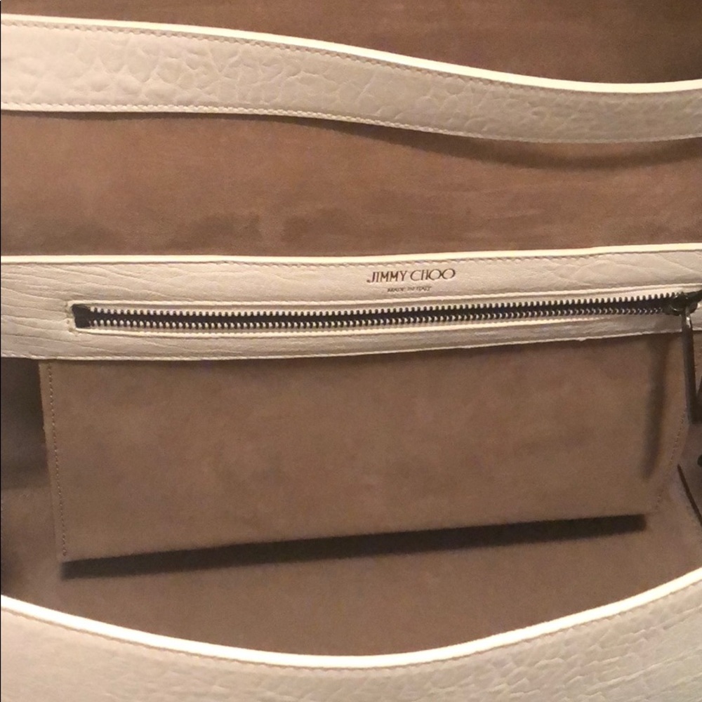 Jimmy Choo Lockett Optic White & Leopard Print Bag - Picture 3 of 3